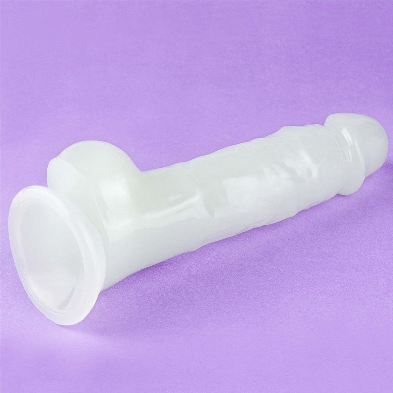 Dildo led giętkie duży penis podświetlany 21,5 cm